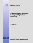 Cover of: Water and Salinity Balances for Irrigated Agriculture in Pakistan (Research Report)