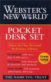 Cover of: Webster's New World Pocket Desk Set Three-In-One Personal Reference Library (3-Volume Boxed-Set)