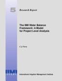 Cover of: The IIMI Water Balance Framework by C. J. Perry