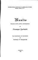 Cover of: Manlio: romanzo storico politico contemporaneo