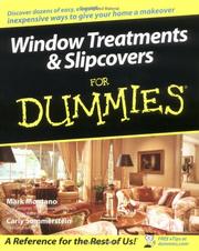 Cover of: Window Treatments & Slipcovers For Dummies (For Dummies (Sports & Hobbies))