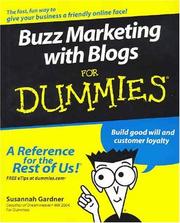 Cover of: Buzz marketing with blogs for dummies by Susannah Gardner