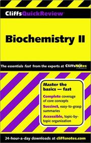 Cover of: Biochemistry II (Cliffs Quick Review) by Frank Schmidt