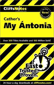 Cover of: CliffsNotes, Cather's My Ántonia