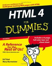 Cover of: HTML 4 For Dummies, 5th Edition by Ed Tittel, Mary Burmeister