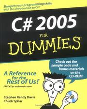 Cover of: C# 2005 For Dummies (For Dummies (Computer/Tech)) | Stephen Randy Davis