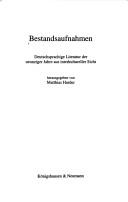 Cover of: Bestandsaufnahmen: Deutschsprachige Literatur Der Neunziger Jahre Aus Interkultureller Sicht