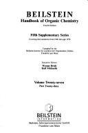 Front cover of Beilstein Suppl Ser Vol 27/23 by Unknown
