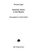 Samtliche Werke in Drei Banden by Hermann Ungar
