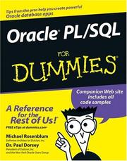 Cover of: Oracle PL/SQL For Dummies by Michael Rosenblum, Paul Dorsey