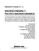 Cover of: Macroeconomia y Politica Macroeconomica: La Macroeconomia Que Toda La Dirigencia Debe Conocer Para Entender Las Causas del Actual Fracaso de La Politi