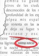 Front cover of Minimas Noticias by Unknown
