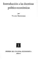 Cover of: Introducción a las doctrinas político económicas (Brevarios, Volumen 122) by Walter Montenegro