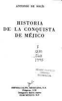 Cover of: Historia De La Conquista De Mexico by 