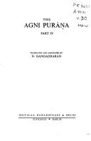 Cover of: Agni Purana.