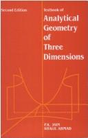 Cover of: A Textbook of Analytical Geometry of Three Dimensions