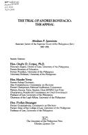 Cover of: The Trial of Andres Bonifacio: The Appeal