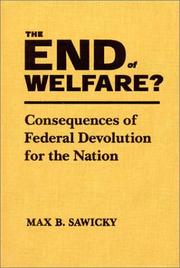 Cover of: The End of Welfare?: Consequences of Federal Devolution for the Nation (Economic Policy Institute)