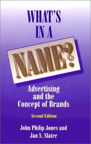 Cover of: What's in a Name?: Advertising and the Concept of Brands