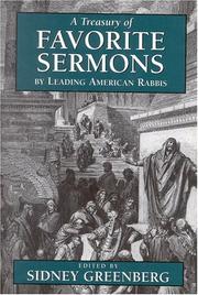 Cover of: A treasury of favorite sermons by leading American rabbis by edited by Sidney Greenberg.