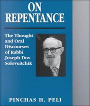 Cover of: On Repentance: The Thought and Oral Discourses of Rabbi Joseph Dov Soloveitchik