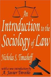 An introduction to the sociology of law by Nicholas S. Timasheff