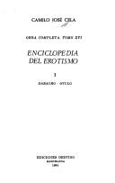 Cover of: Enciclopedia del Erotismo 3 - O.C. Tomo 16 by Camilo José Cela, Camilo José Cela