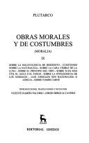 Cover of: Obras Morales Y De Costumbres (Biblioteca Clasica Gredos) by Plutarch