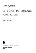 Cover of: Estudios de sintaxis funcional by André Martinet