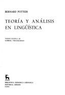 Cover of: Teoría y análisis en lingüística