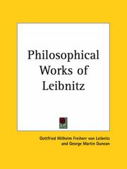 Cover of: Philosophical Works of Leibnitz by Gottfried Wilhelm Leibniz