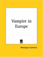Cover of: Vampire in Europe by Montague Summers