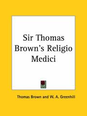 Cover of: Sir Thomas Brown's Religio Medici