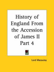 Cover of: History of England From the Accession of James II, Part 4