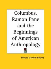 Cover of: Columbus, Ramon Pane and the Beginnings of American Anthropology