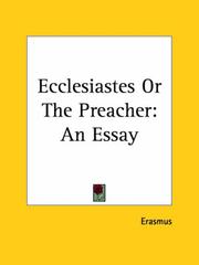 Cover of: Ecclesiastes or The Preacher: An Essay