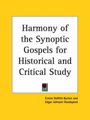 Cover of: Harmony of the Synoptic Gospels for Historical and Critical Study