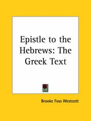 Cover of: Epistle to the Hebrews: The Greek Text