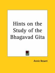 Cover of: Hints on the Study of the Bhagavad Gita