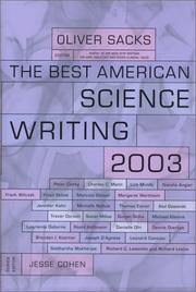 Cover of: The Best American Science Writing 2003 (Best American Science Writing) by Oliver Sacks, Jesse Cohen