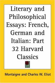 Cover of: Literary and Philosophical Essays by Michel de Montaigne