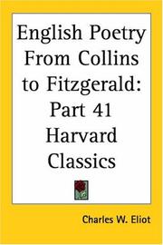 Cover of: English Poetry From Collins to Fitzgerald