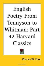 Cover of: English Poetry From Tennyson to Whitman