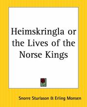 Cover of: Heimskringla Or The Lives Of The Norse Kings by Snorri Sturluson