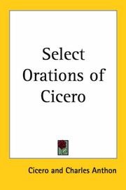 Cover of: Select Orations of Cicero by Cicero