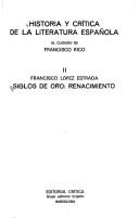 Cover of: Historia Critica De La Literatura Española: Siglos De Oro