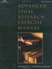 Cover of: Advanced Legal Research Exercise Manual by Kathleen A. Portuan Miller