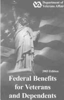 Cover of: Federal Benefits for Veterans and Dependents 2003 (Federal Benefits for Veterans and Dependents, 2003)