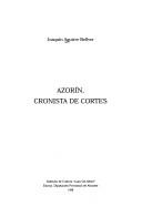 Cover of: Azorin, cronista de Cortes by Joaquin Aguirre Bellver