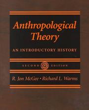 Cover of: Anthropological theory by R. Jon McGee